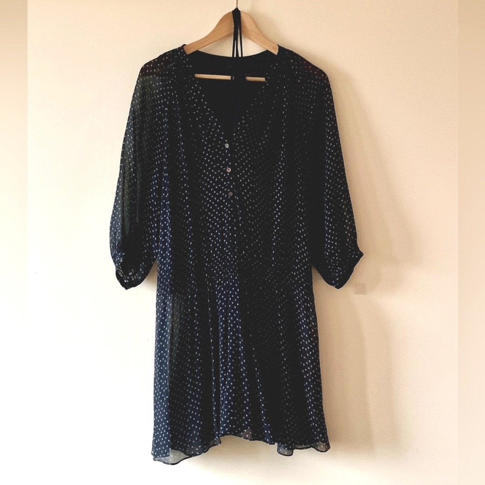 Club Monaco Navy and White Dot Dress, size 2